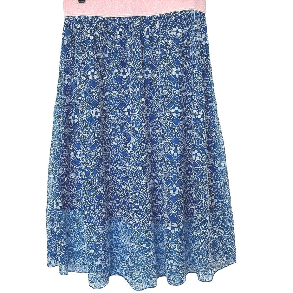 LuLaRoe Lola Chiffon Skirt in Blue Lace NWT